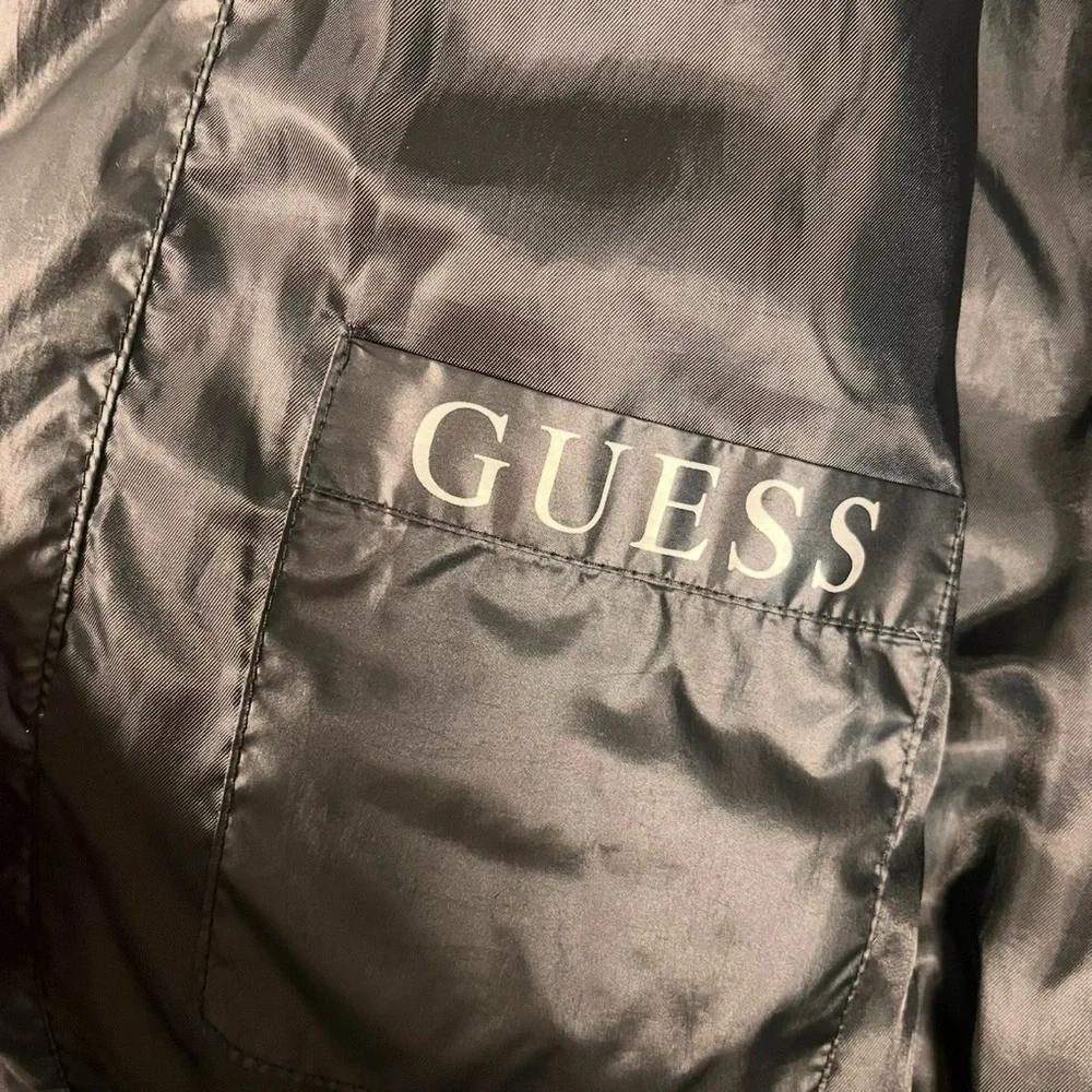 GUESS Womens Quilted Puffer Long Real Down‎ Winter Jacket Coat Black Large